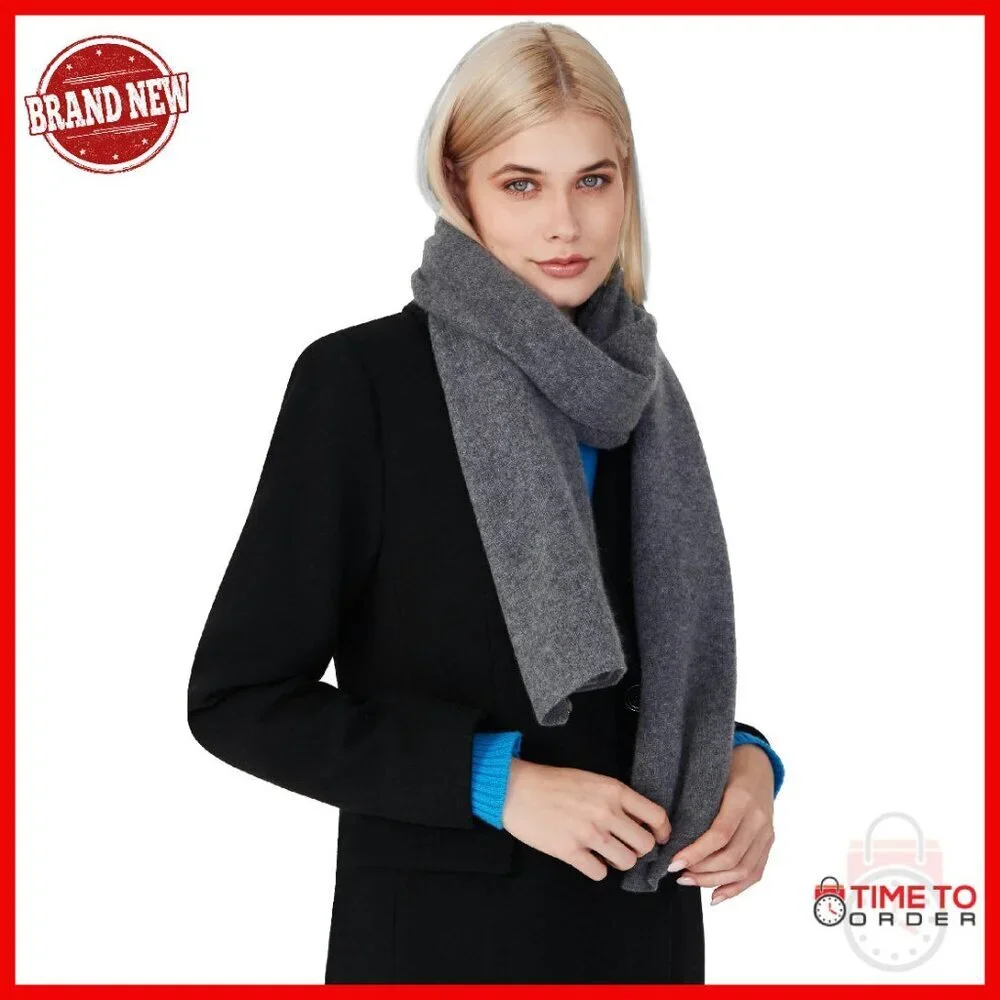 100% Cashmere Winter Scarf for Women - 20x68 Inches - OEKO-TEX Certified